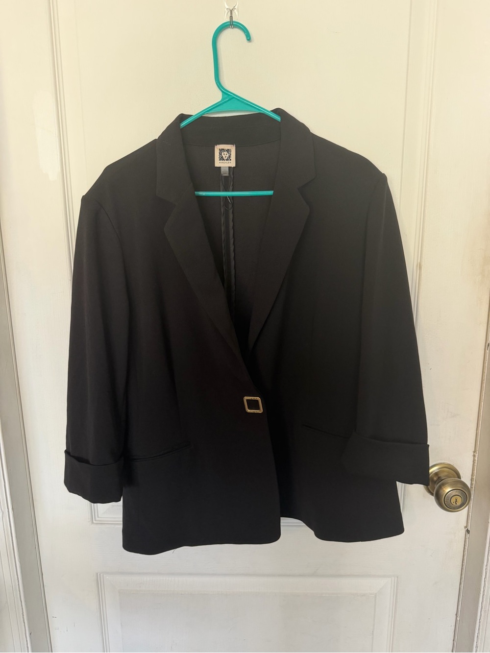 Anne Klein Black Single-Button Blazer Jacket
